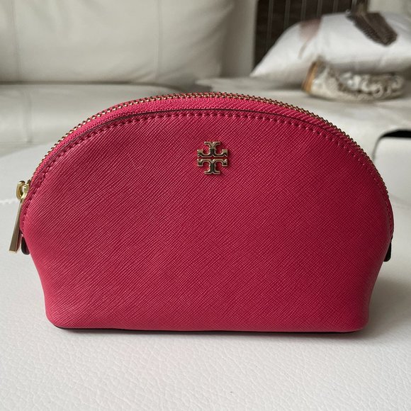 COPY - Tory Burch leather makeup bag, Dark Peony, NWT - Picture 8 of 10